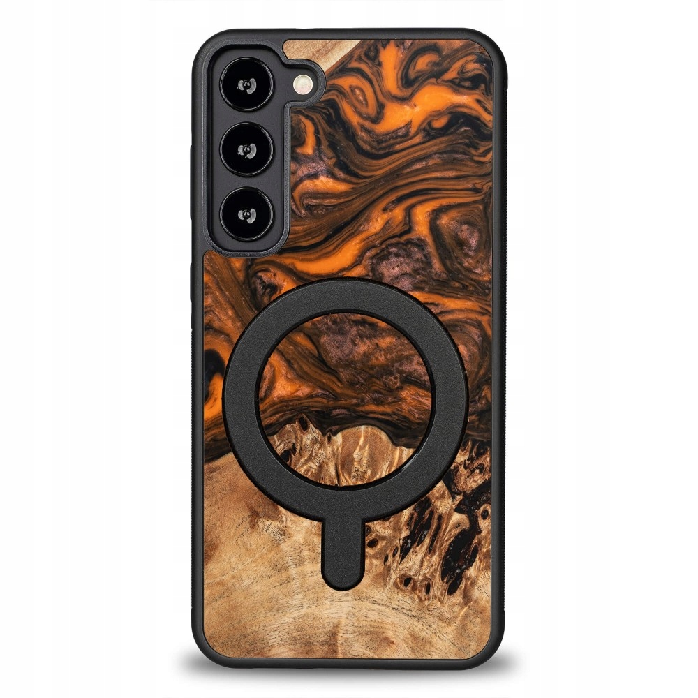 Pouzdro Bewood Unikátní pro Samsung Galaxy S23 Plus oranžové s MagSafe