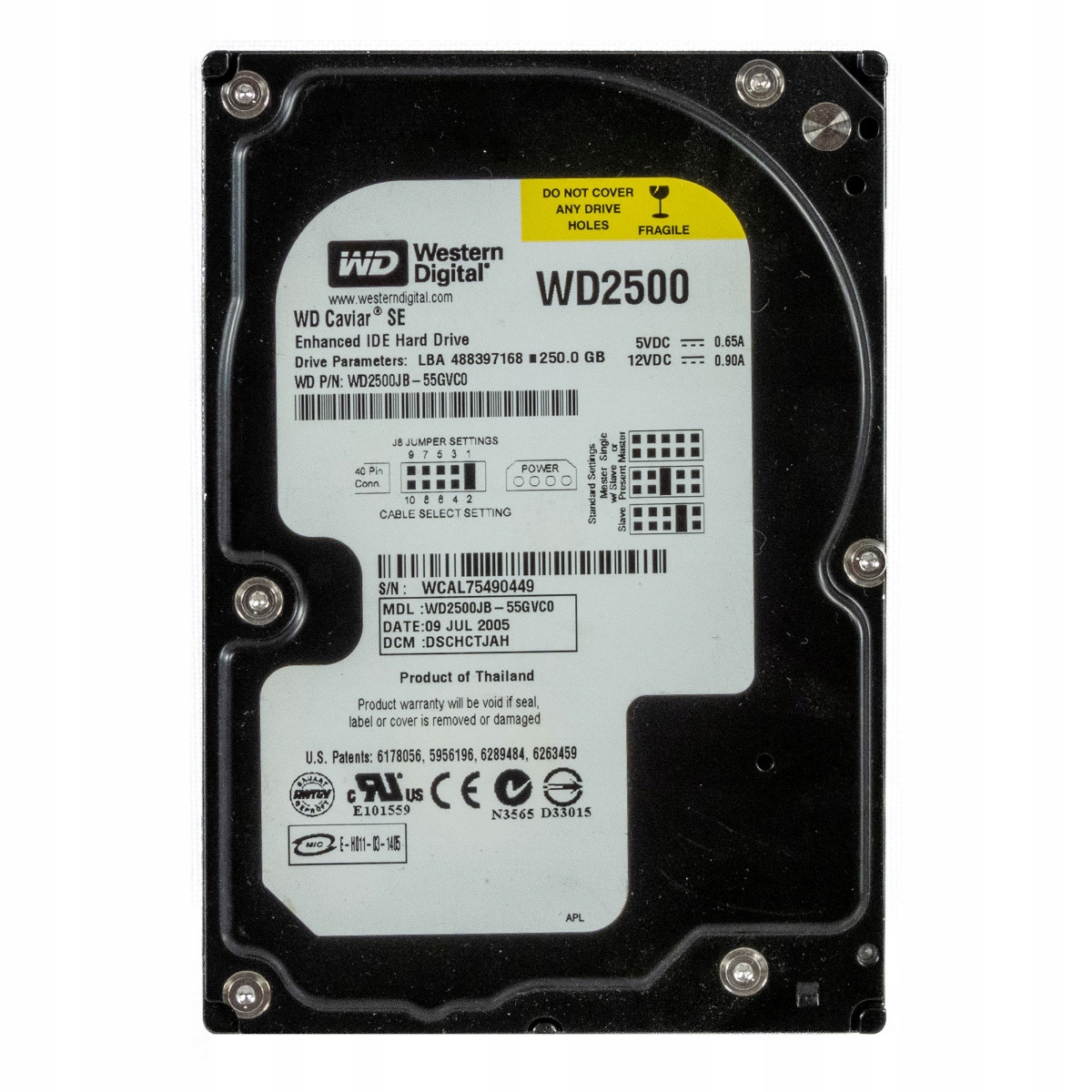 Wd Caviar Se 250GB 7.2K 8MB Ata 3.5'' WD2500JB