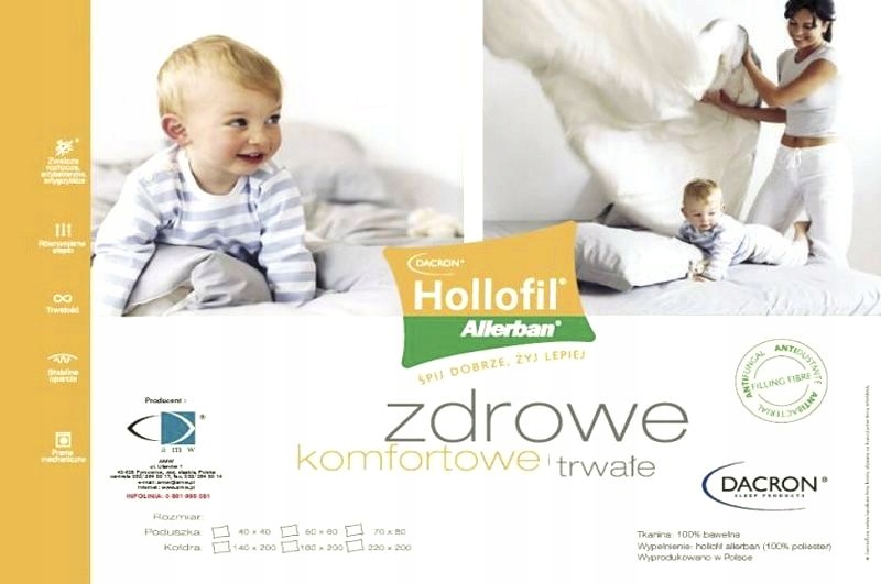 Kołdra antyalerg. Hollofil Allerban 160x200 AMW Rodzaj antyalergiczna
