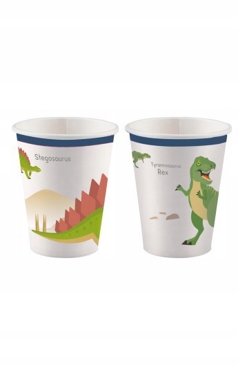 Kubeczki papierowe Dinozaury 8szt Dino Party