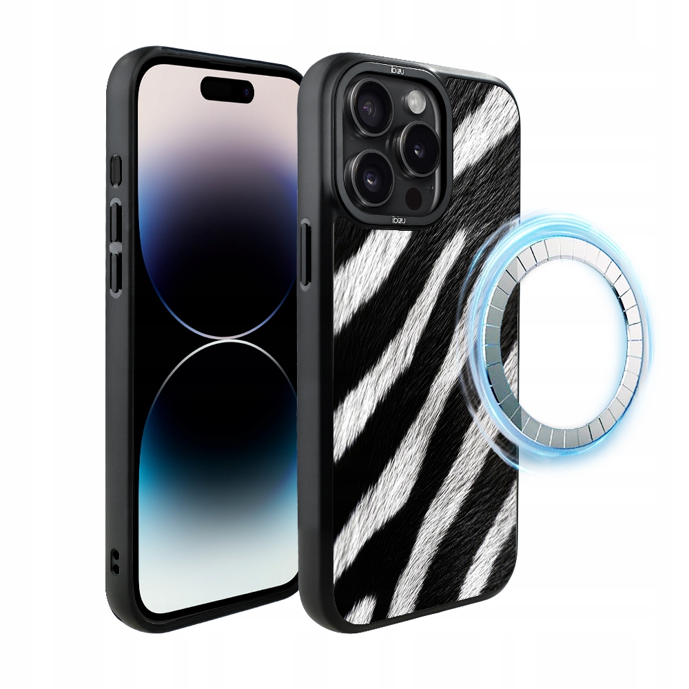 Pouzdro pro iPhone 14 Pro Max Ibizu DropGuard Matt s MagSafe, Zebra
