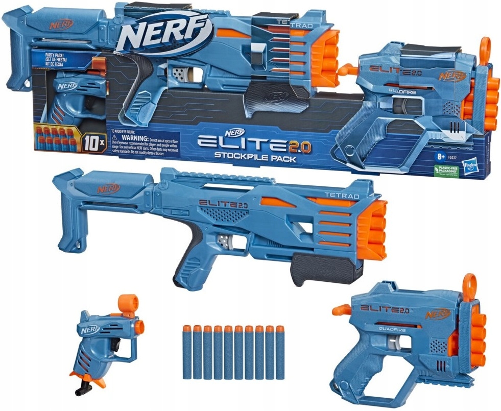 

Nerf Elite 2.0 Stockpile Pack Tetrad Quadfire 3PAK