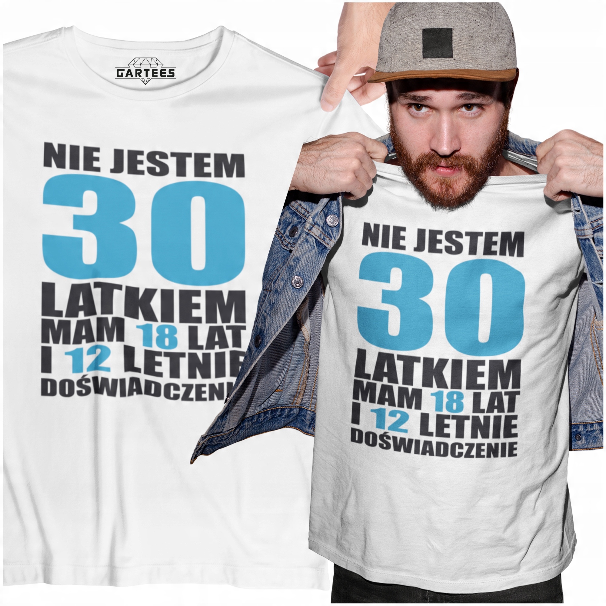 

Prezent Urodziny Męska Koszulka Młody 30 Latek On