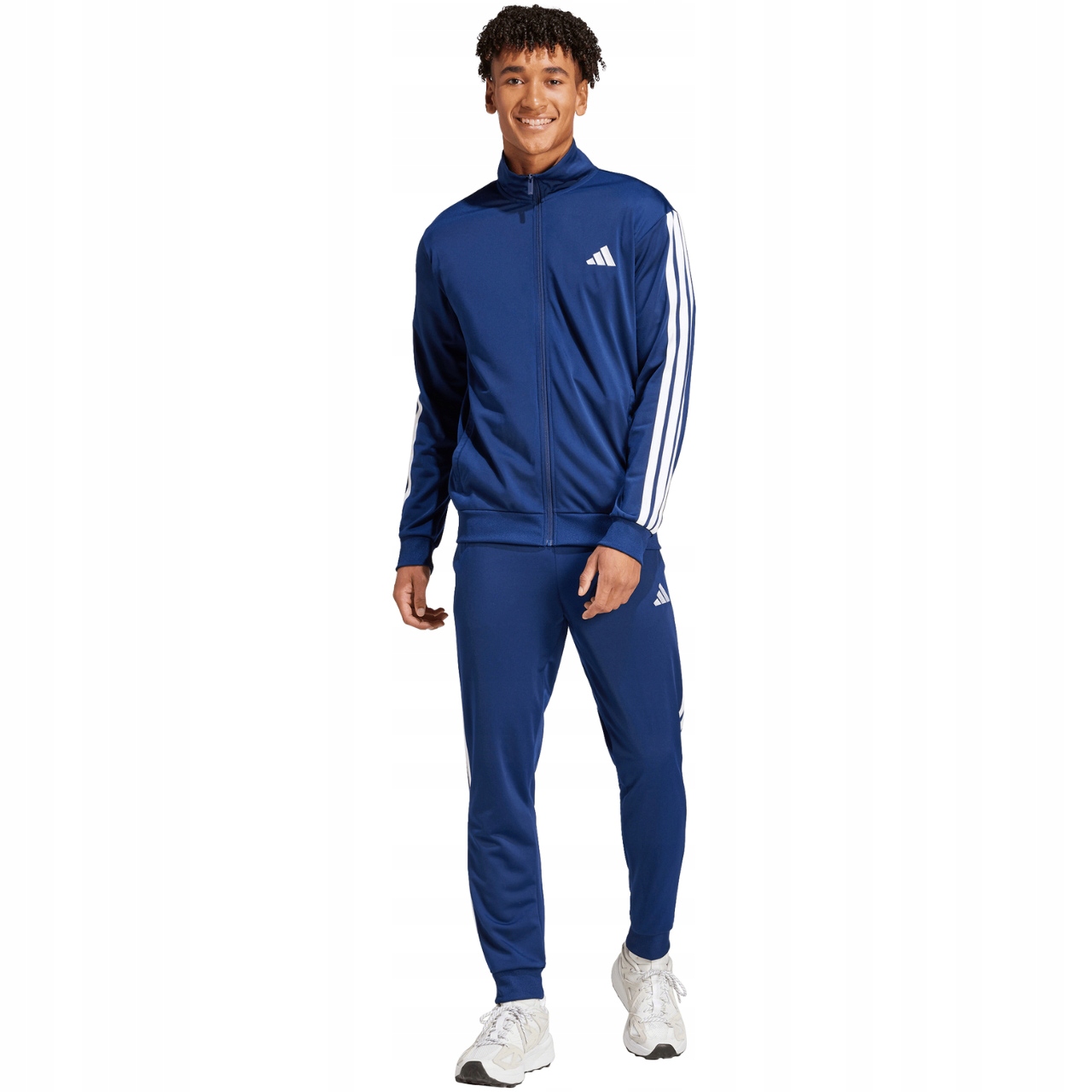 Teplákovka pánský adidas Sportswear Basic 3-Stripes modrý JI8859 XL