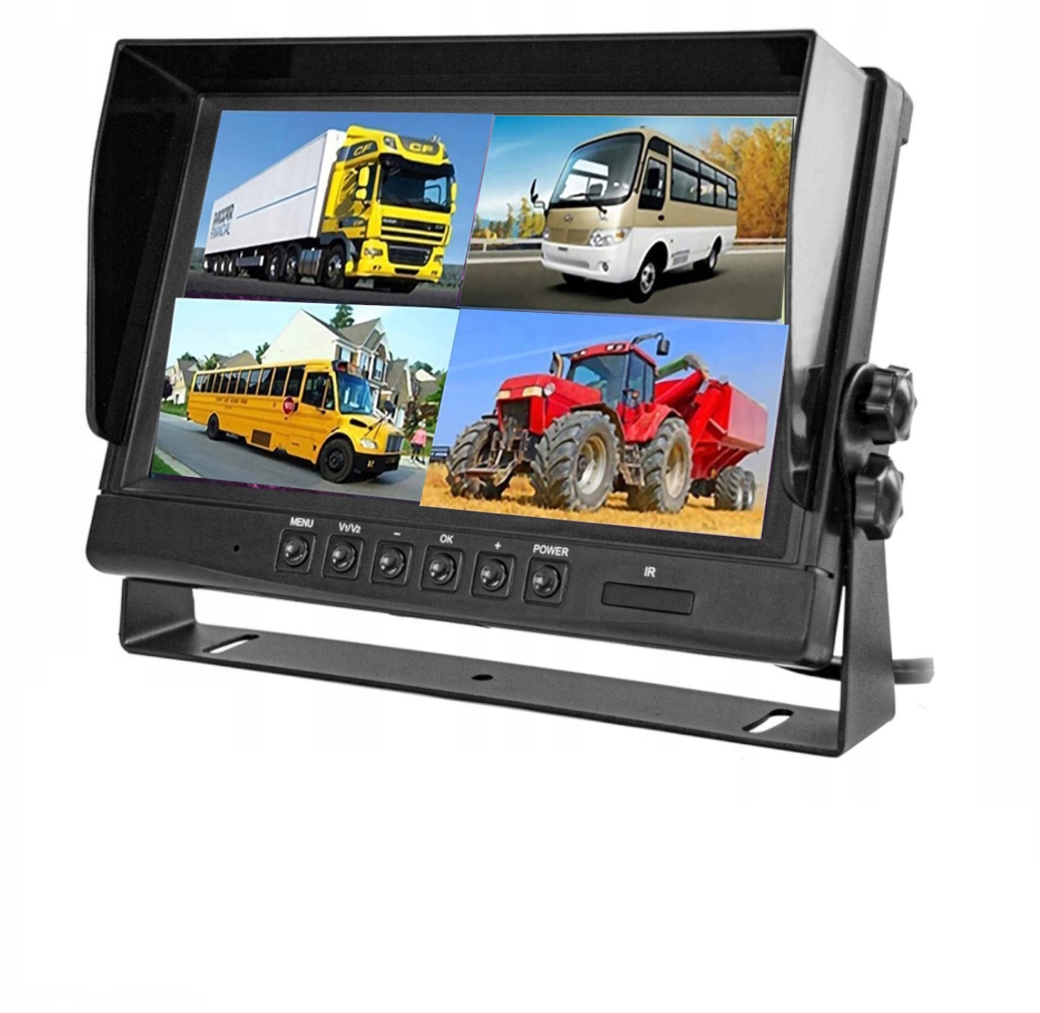 Cúvací Set LCD Monitor 9" 12-24V 2x Kamera Full Hd Kombajn Tir Bus