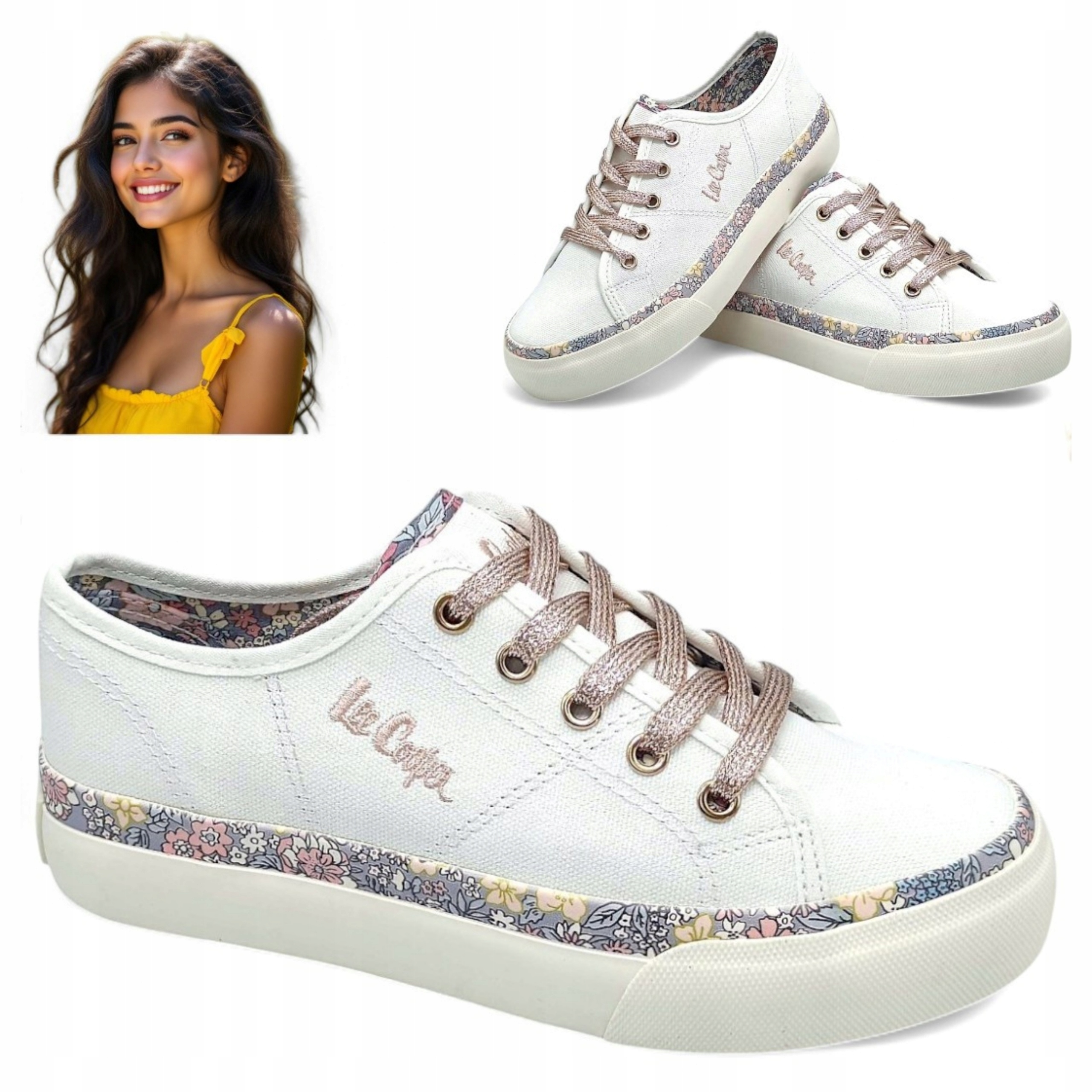 Lee Cooper 39 Bílé dámské tenisky na silné podrážce Boty tenisky léto