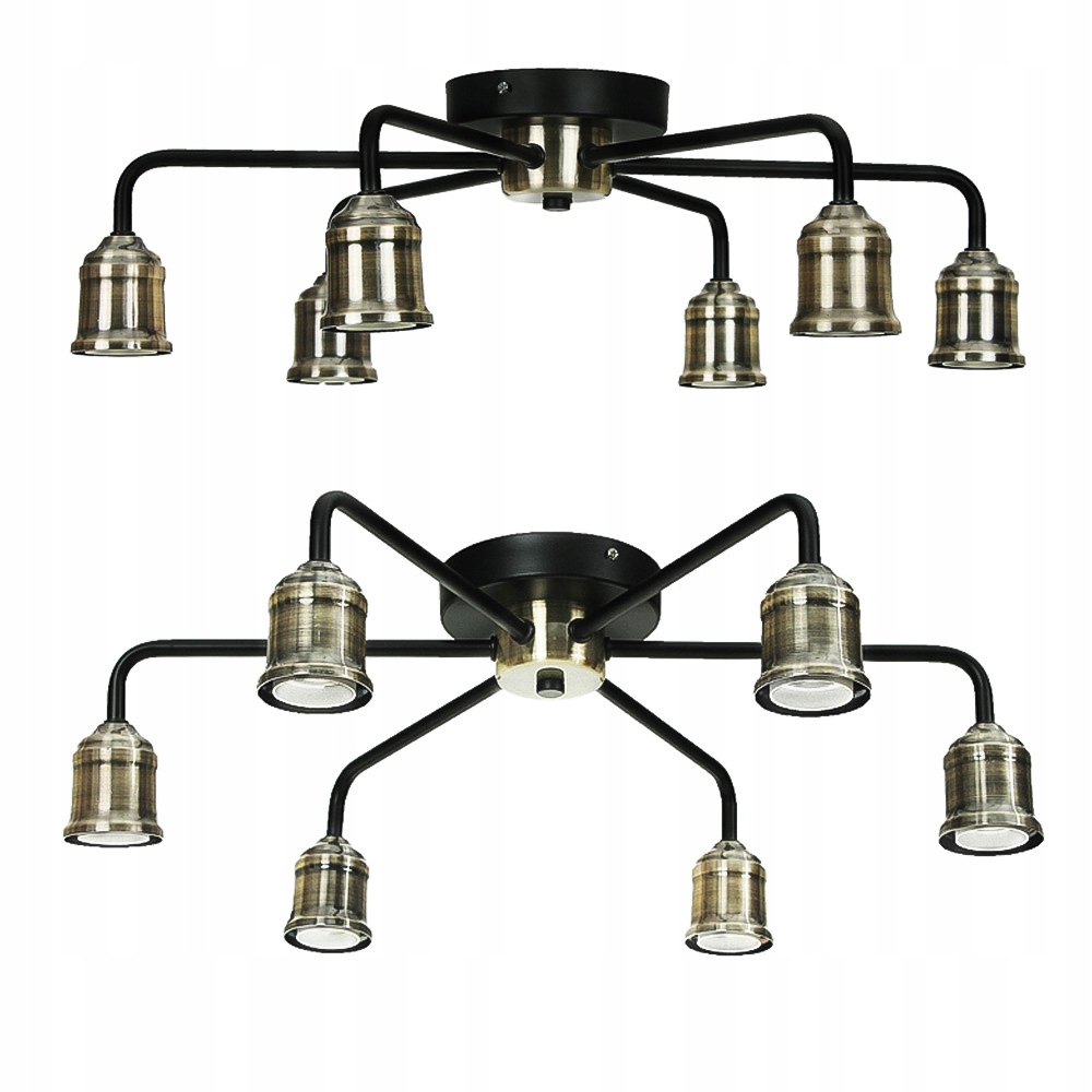 

Lampa modna wisząca industrialny żyrandol czarny