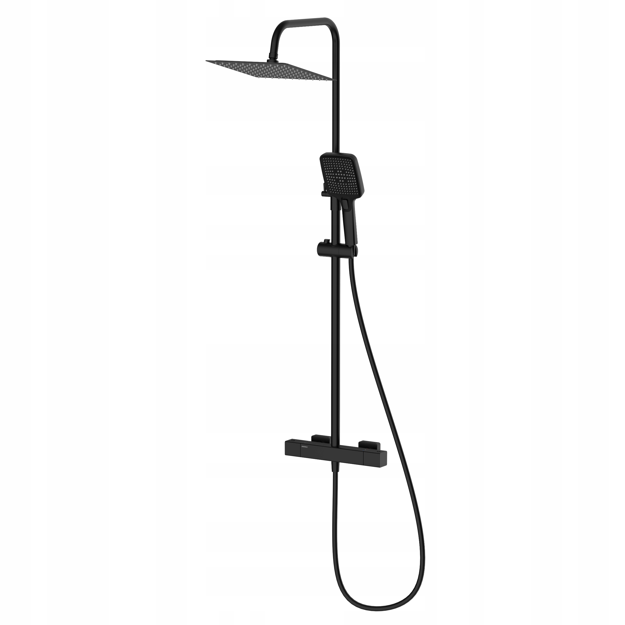 Sprchová sloupka s termostatickou baterií nastavitelná černá Cubic Avapax