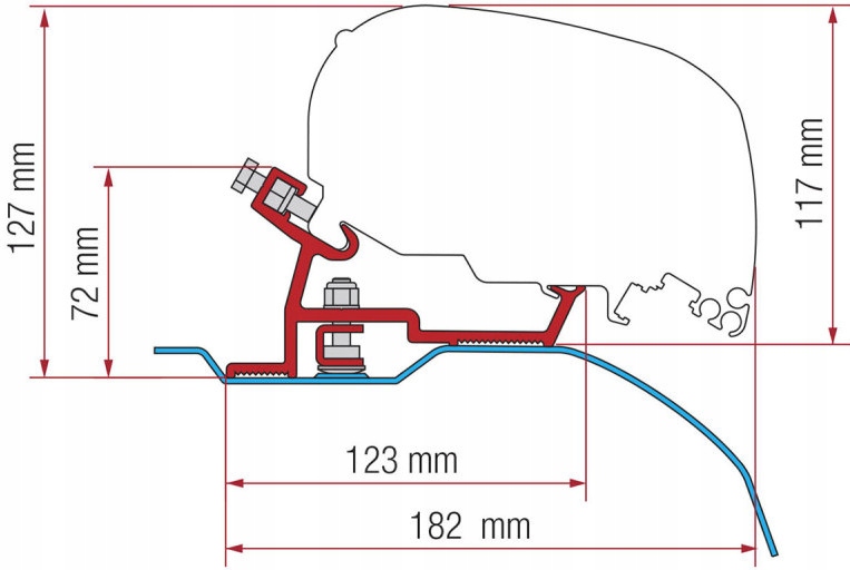 ADAPTER DACHOWY MARKIZY F65/F80 FIAMMA DUCATO 06- H2
