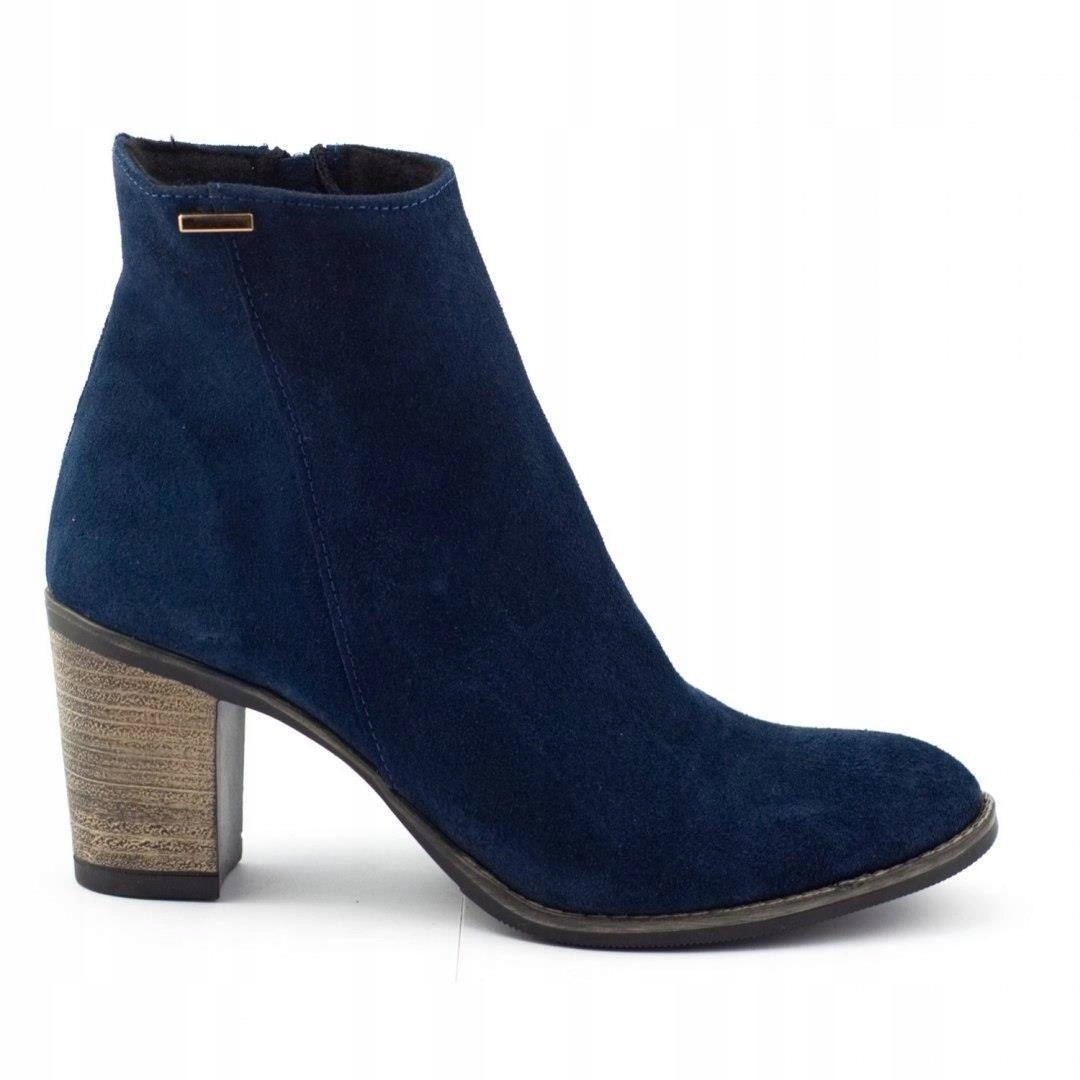 Kotníkové Boty na podpatku Sara Tmavě modré 36