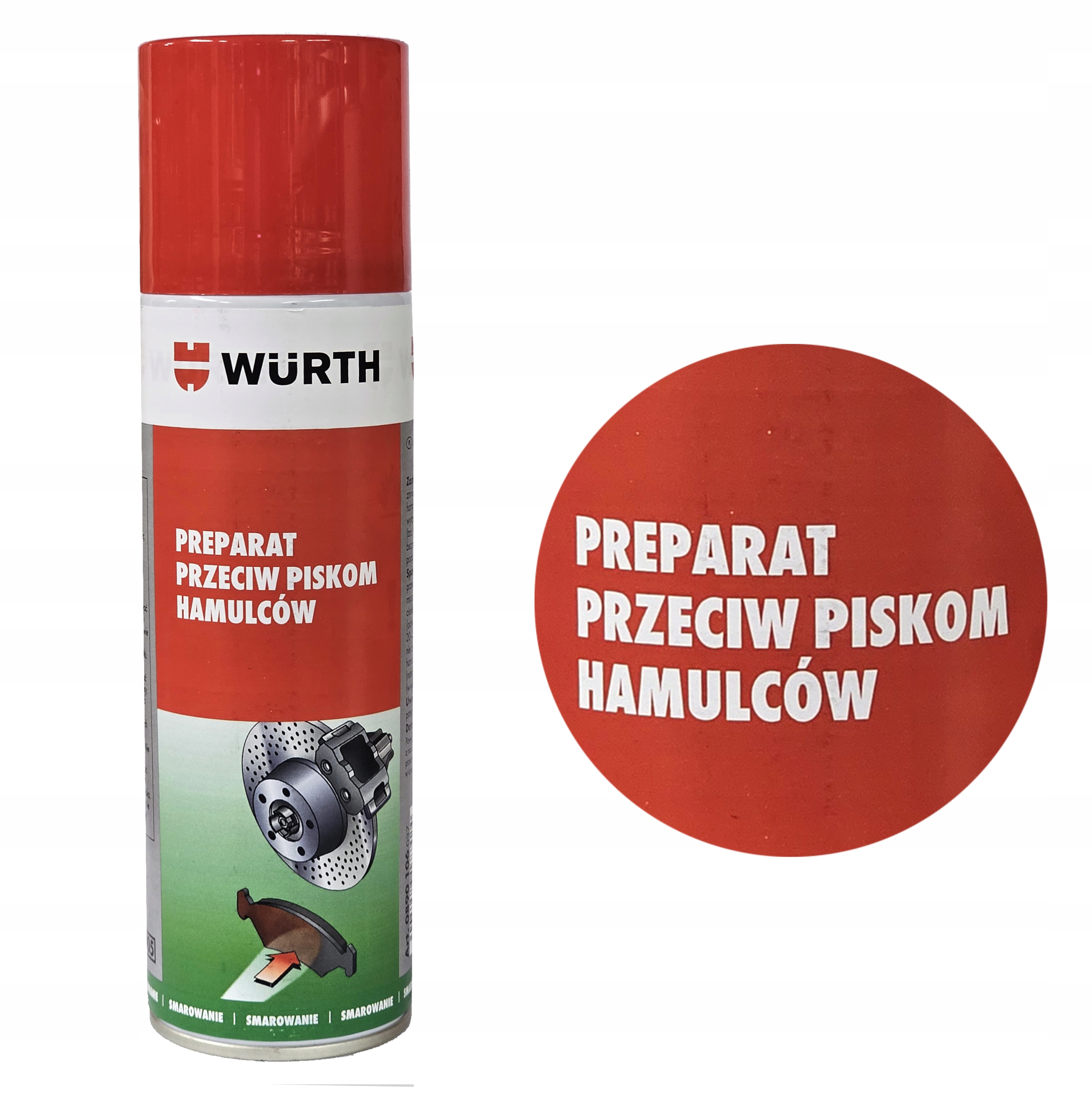 WURTH PREPARAT PRZECIW PISKOM HAMULCÓW SKUTECZNIE ELEMINUJE PISZCZENIE