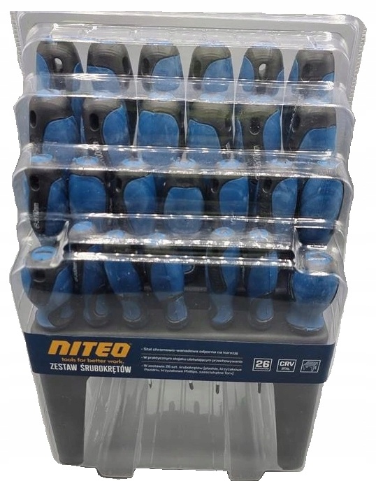 

Zestaw śrubokrętów Niteo Tools 26 sztuk Śrubokręty