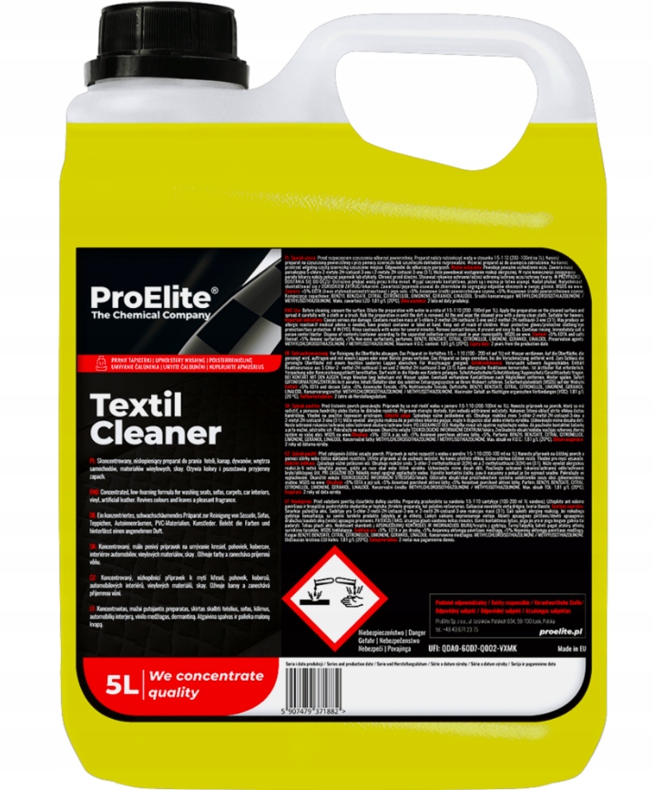 Płyn do prania tapicerki ProELite Textil Cleaner 5 l