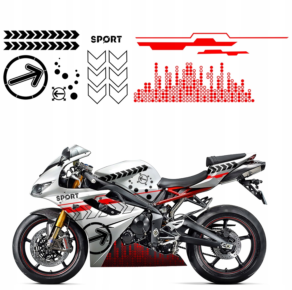 

Naklejki na Motocykl Motyw Sport Strzałki 43x335cm