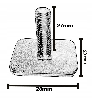 WSUWKI MONTAŻOWE DO BELEK ALUMINIOWEJ PROFIL T Kolor srebrny