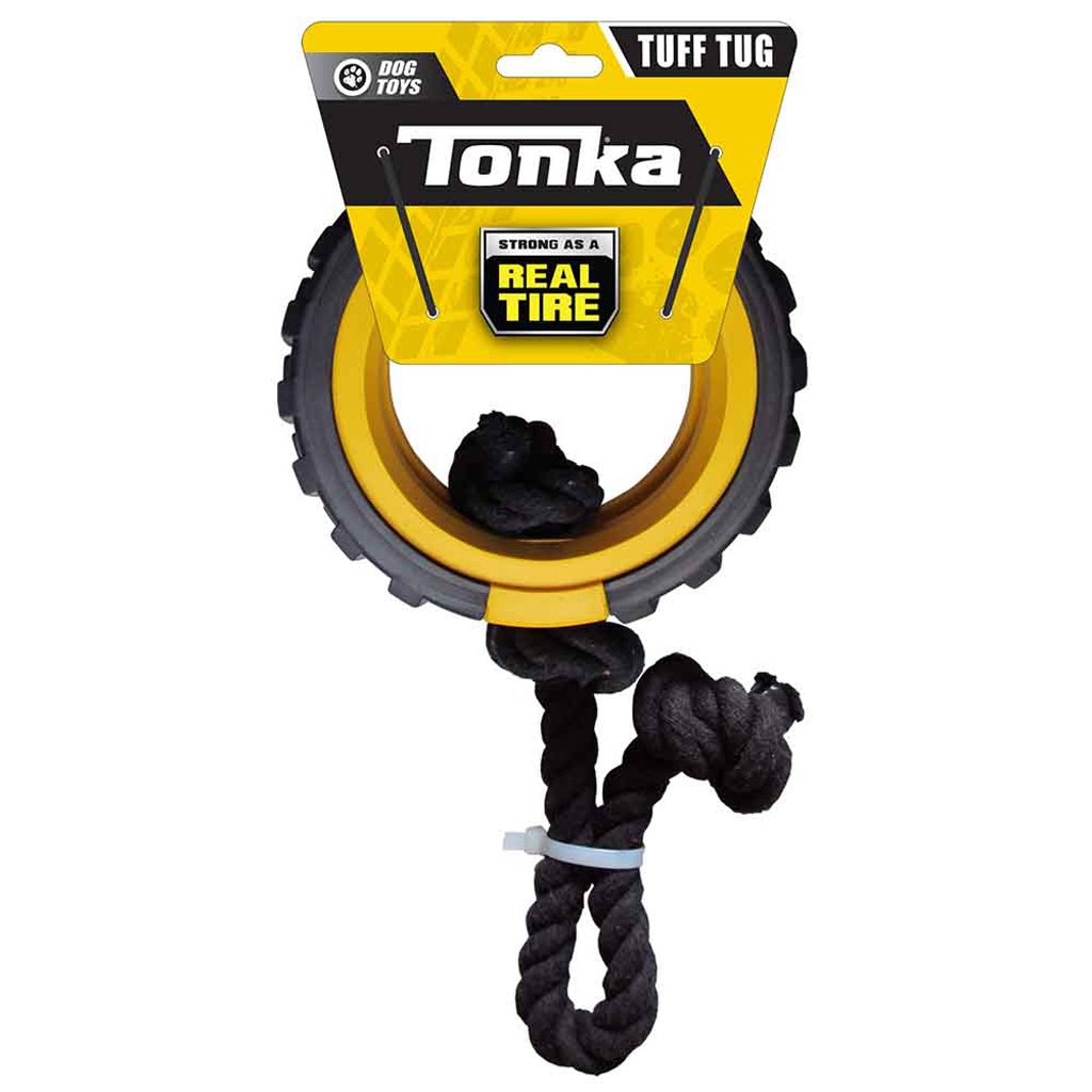 Levně Tonka Hračka pro psy gumové tahadlo s lanem a vložkou 38 cm