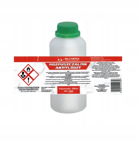 ROZCIEŃCZALNIK ROZPUSZCZALNIK AKRYLOWY 500 ML