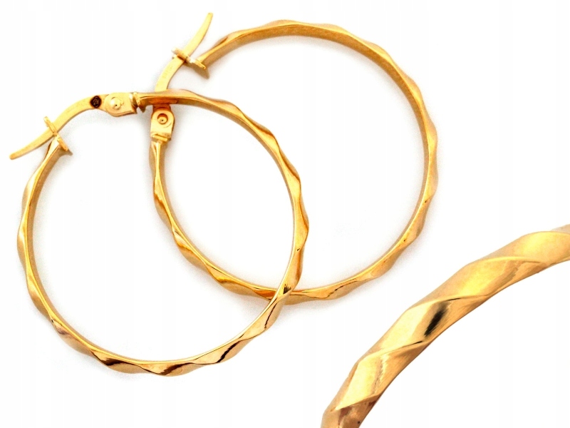 Náušnice kola 585 14k zlato bez kamenů 1.74g anglické zapínání módní