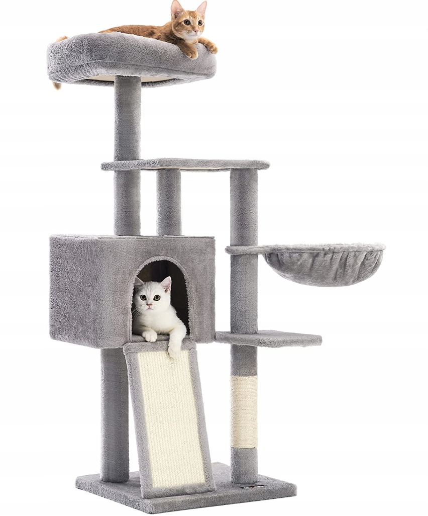 Levně Domeček pro kočky škrabadlo Domeček stromek pelíšek stabilní vysoký sloupek