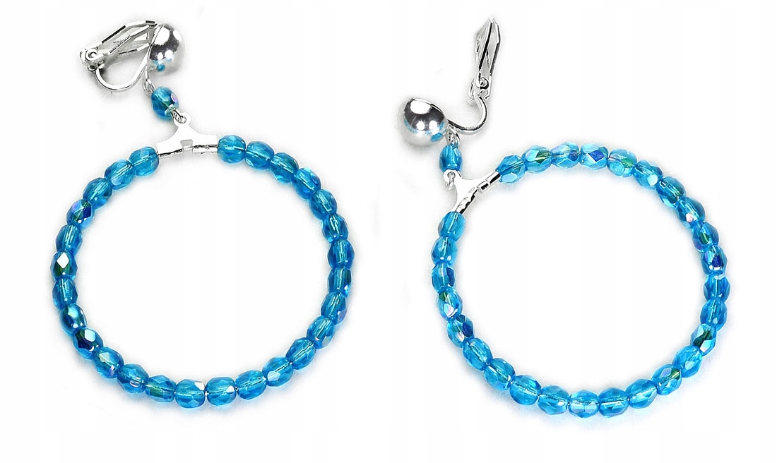 

Długie Klipsy Niebieskie Koła Turkus Ab Jablonex