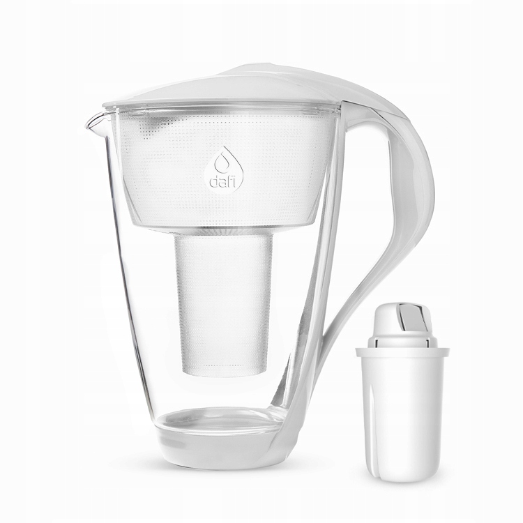 Dzbanek filtrujący szklany Dafi Crystal Led +1 filtr Classic (biały)