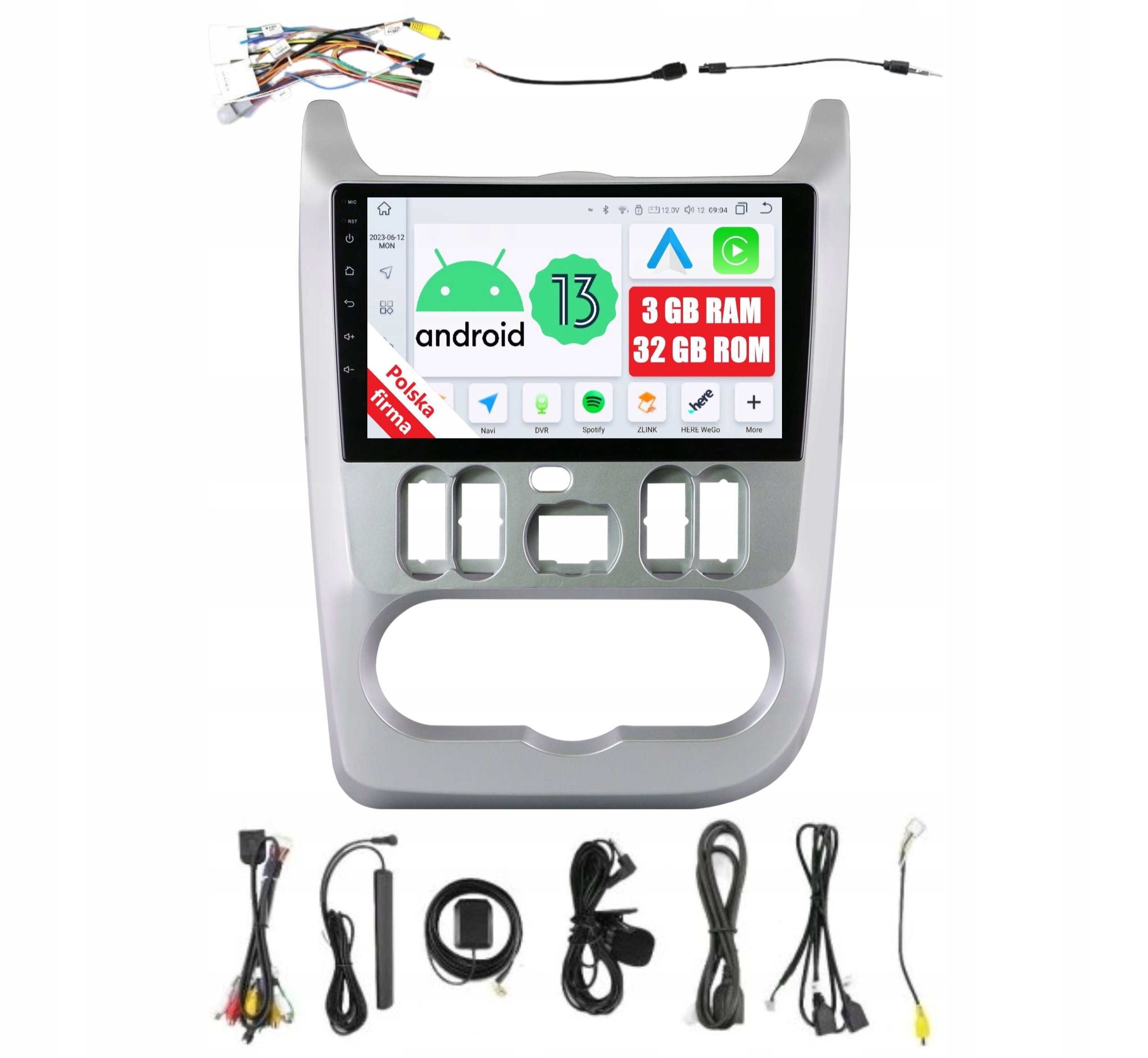 Rádio 2DIN Navigácia Android Dacia Logan A Sandero 1 A 3 Gb Dsp Carplay Lte