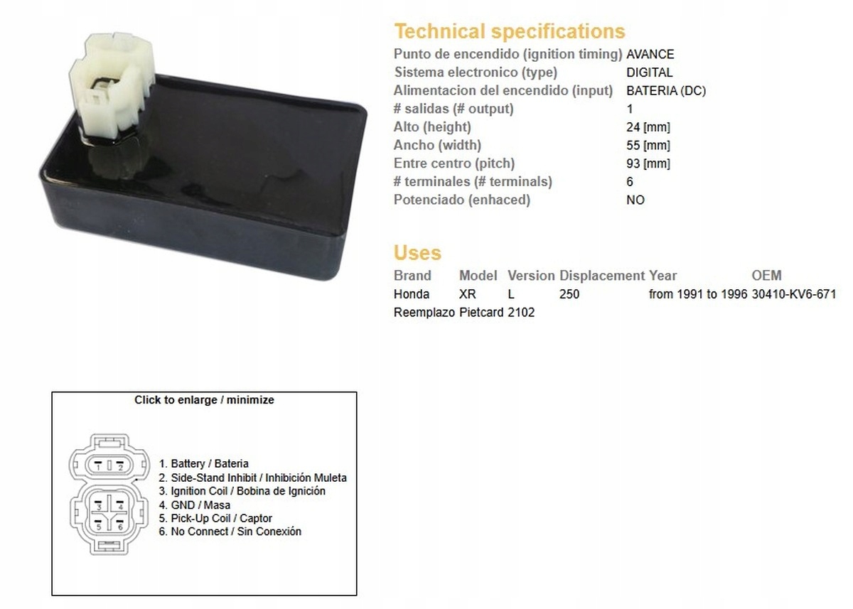 Dze Zapaľovací Modul CDI Honda Xr 250L '91-'96 (30410-KV6-671)