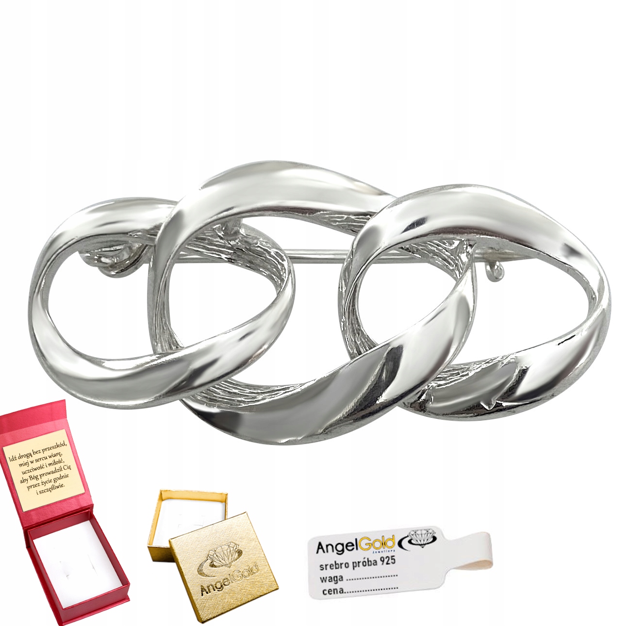 Stříbrná Brož Kolo Vzor Cop Řetízek Stříbro Ryzost 925