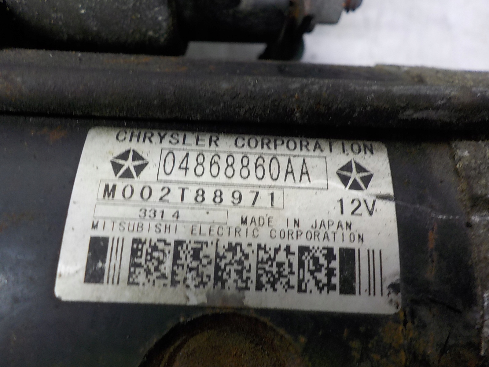 CHRYSLER VOYAGER IV 2.8 CRDI starter M002T88971