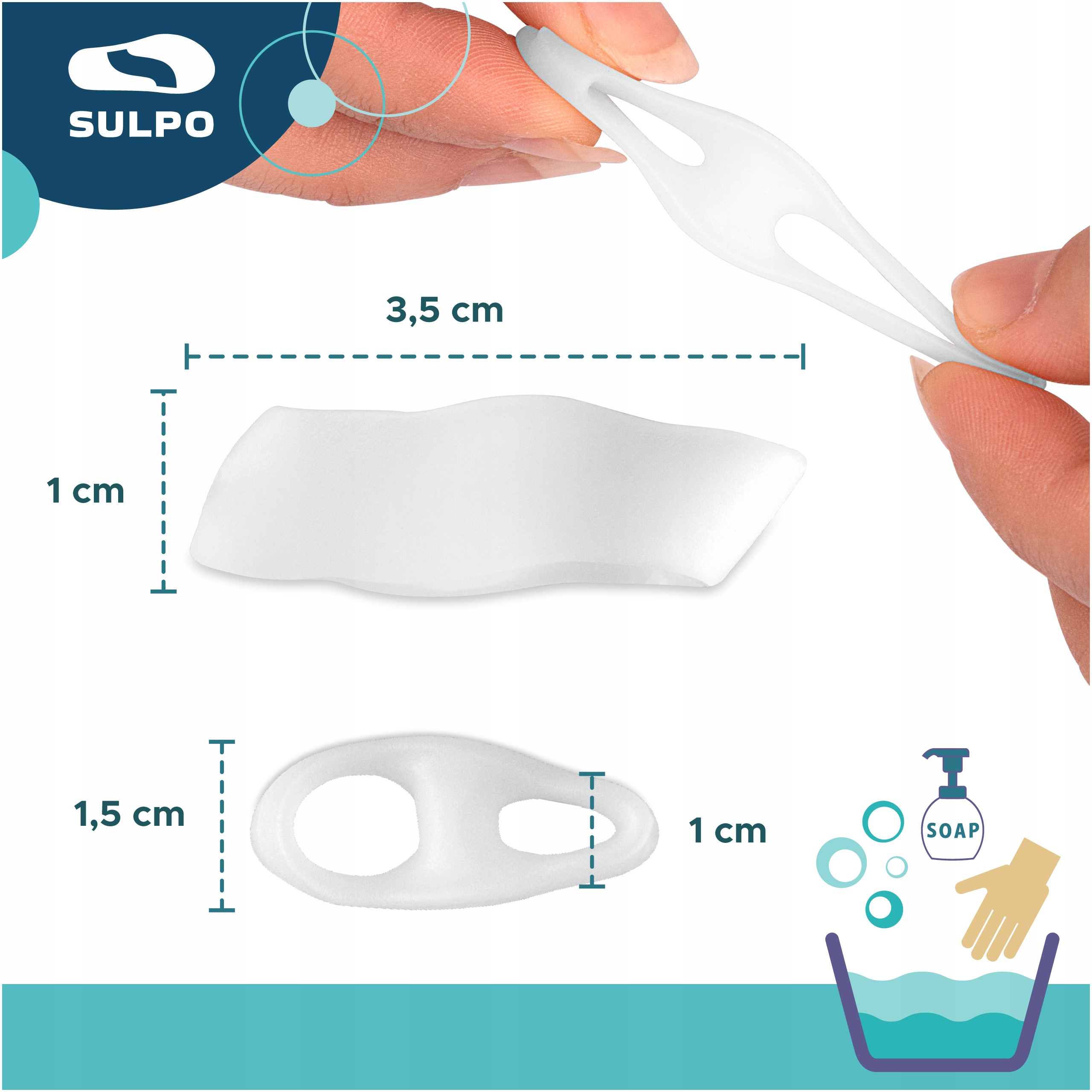 Silikonowy SEPARATOR na małego palca stopy ochronny koryguje ułożenie palca EAN (GTIN) 5902670683437