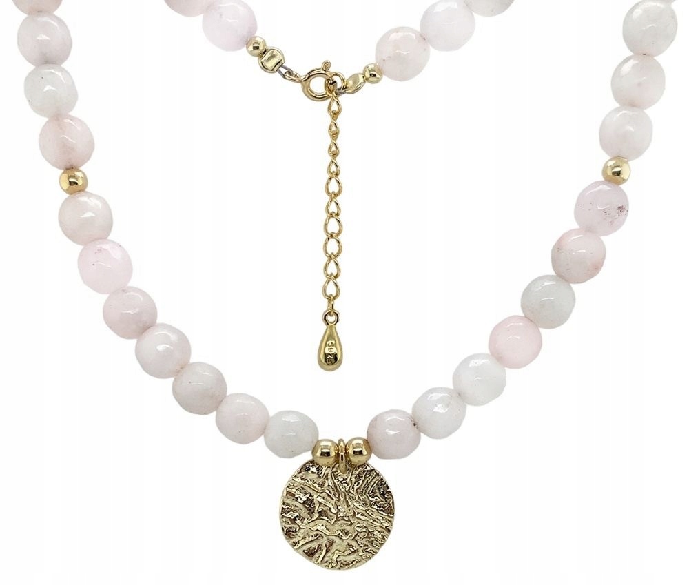 Stříbrný náhrdelník Ag 925 Růžový křemen PW0140224NG