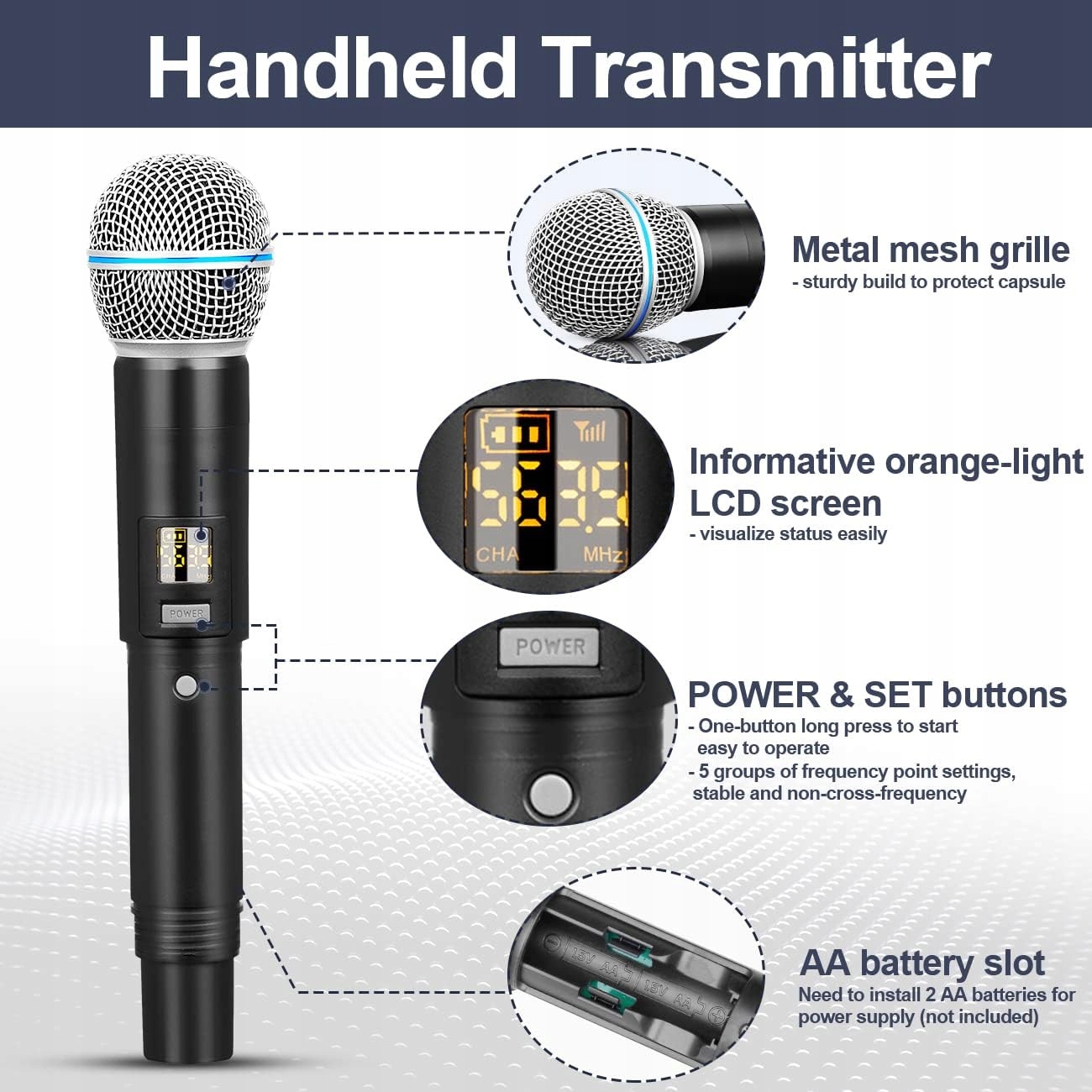 Zestaw Mikrofonów 4 Depusheng R4 UHF bezprzewodowe z nadajnikiem 4xmikrofon Kod producenta AU400_4HAND