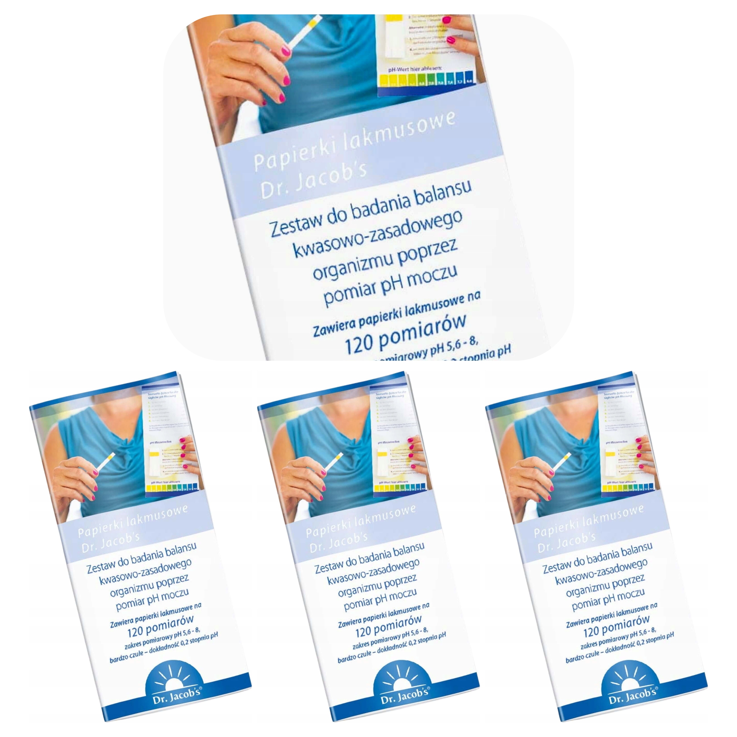 3x Paski pH Moczu Dr Jacobs Do Badania Papierki Lakmusowe 5,6-8,0 120 szt.