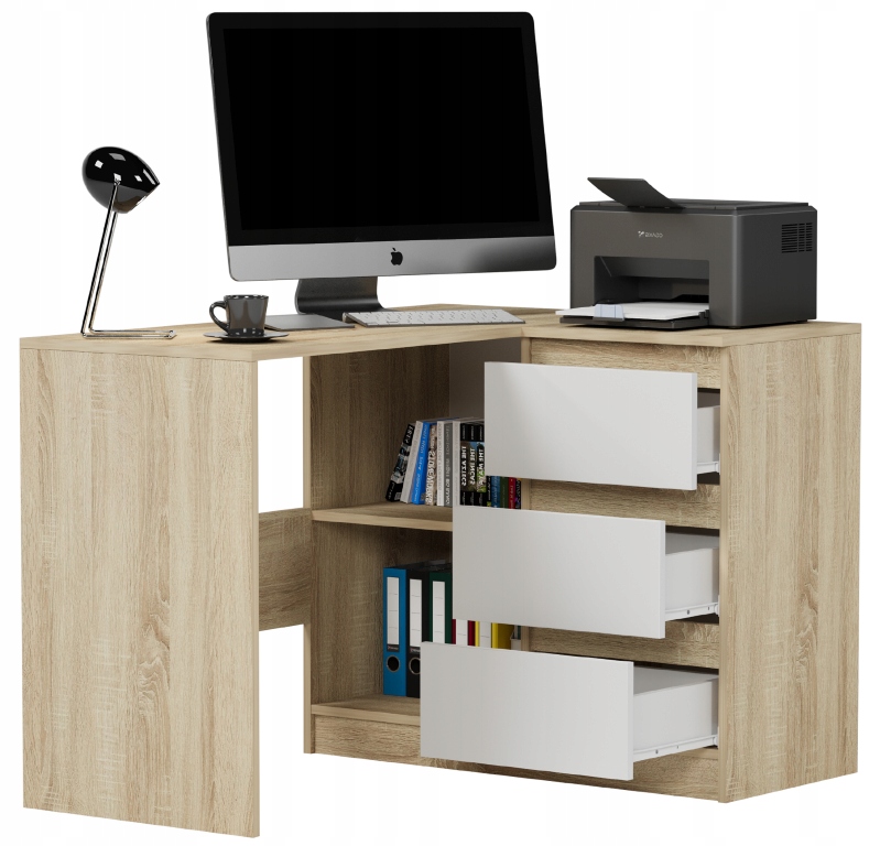 MEBLE BIURKO NAROŻNE KOMPUTER PRAWE Sonom MIX N-4P