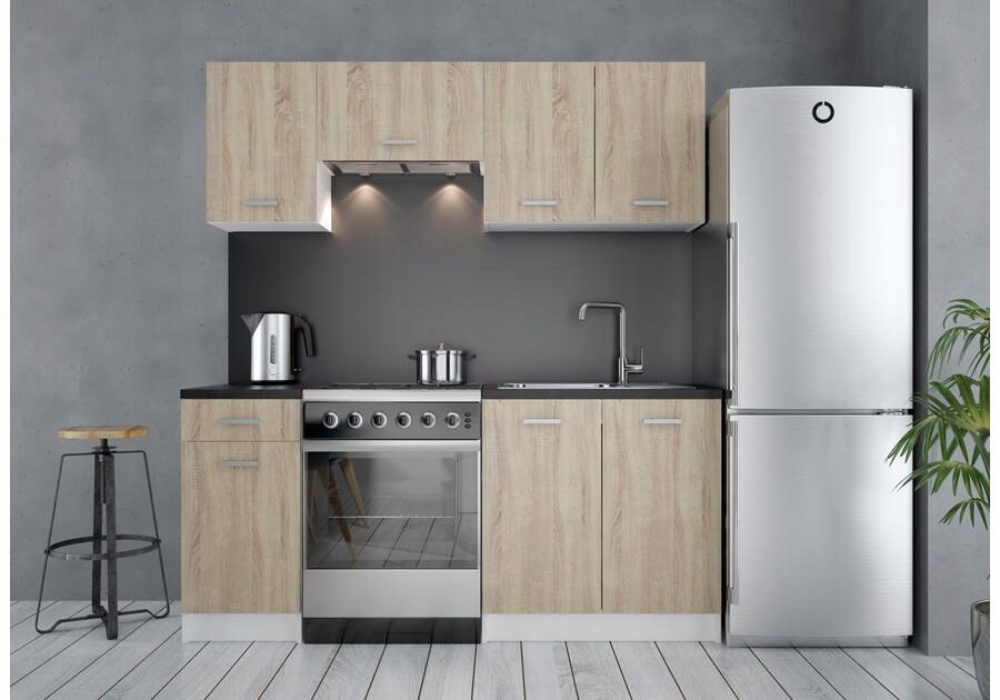 Kuchyňská linka dub sonoma bílá 5 kusů 180 cm komplet