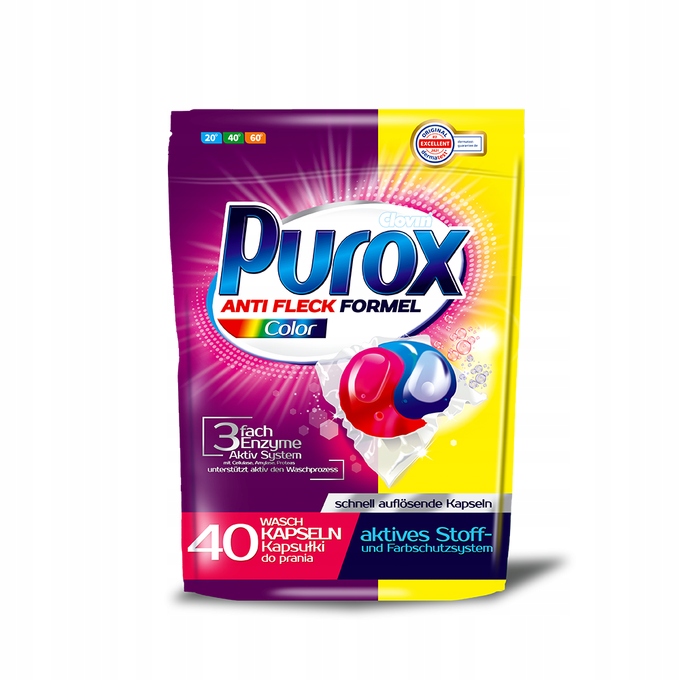 

Kapsułki do prania Purox color 40szt Jakość
