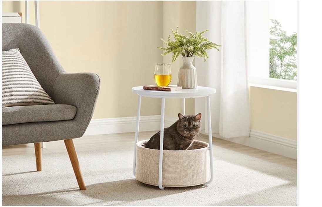 Stolik okrągły z koszem Kolekcja nowoczesna