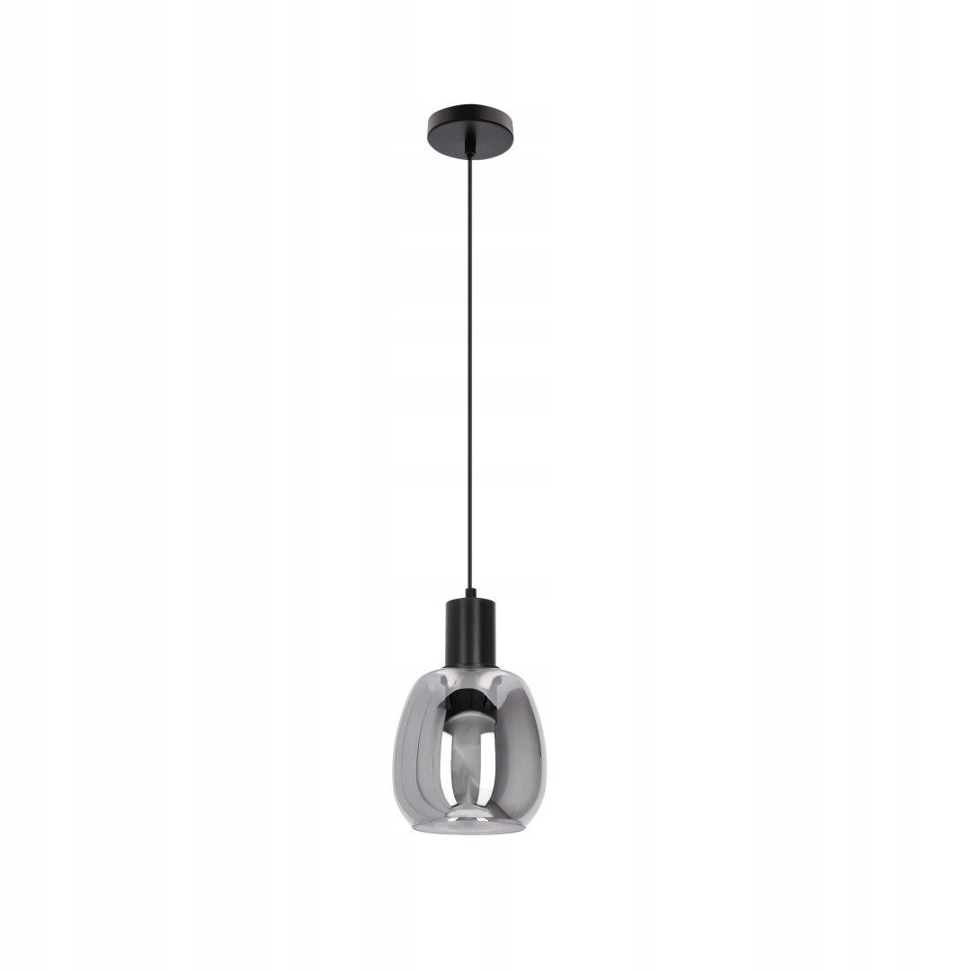 Udin malá závěsná lampa černá 1x15W GU10 stínidlo šedé