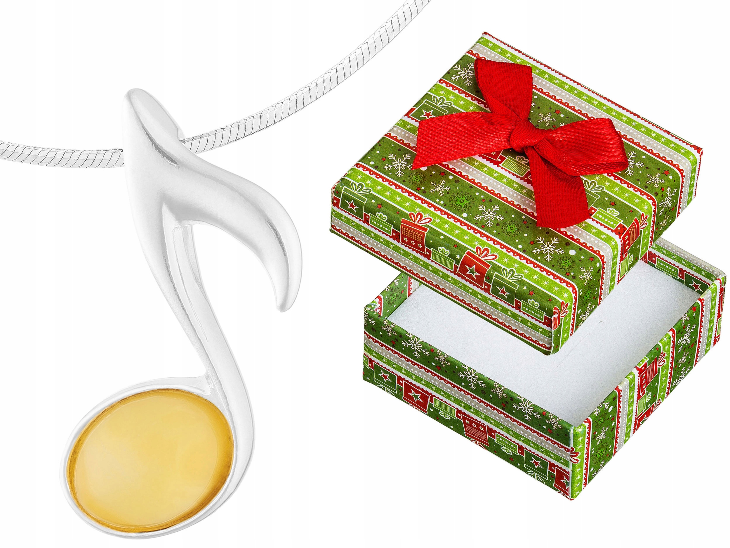 Dlouhý Stříbrný Náhrdelník Notička s Mléčným Jantarem Notička Osmička Stříbro 90