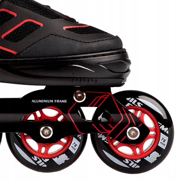 ROLKI FITNESS REGULOWANE 31-34 CZARNO-CZERWONE Model NA14174