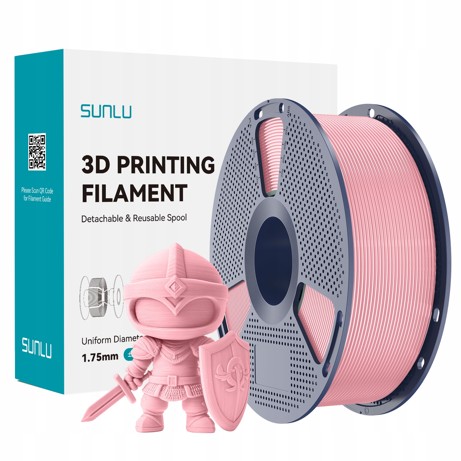 Filament PLA Sunlu 1,75 mm 1000 g różowy