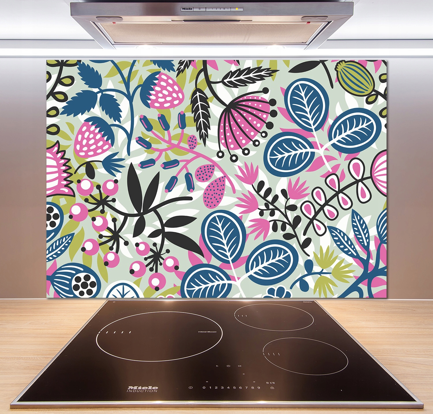 

Panel do kuchni Kwiecisty wzór 100x70 cm + Klej