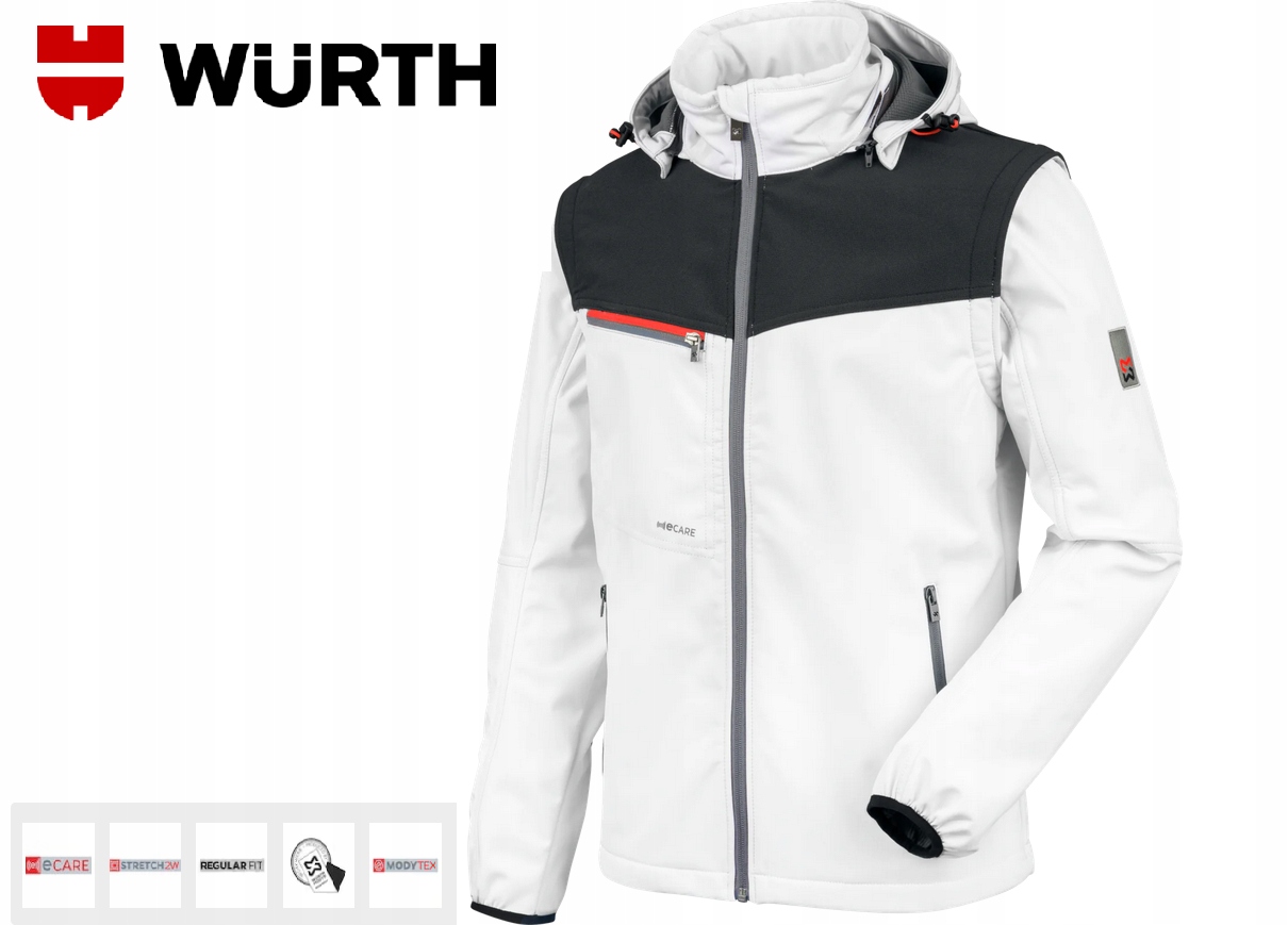 Kurtka Softshellowa Wurth Stretch X Biały R.l