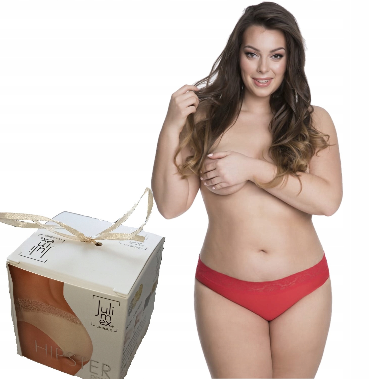 

Julimex majtki Hipster panty figi koronka czerwień