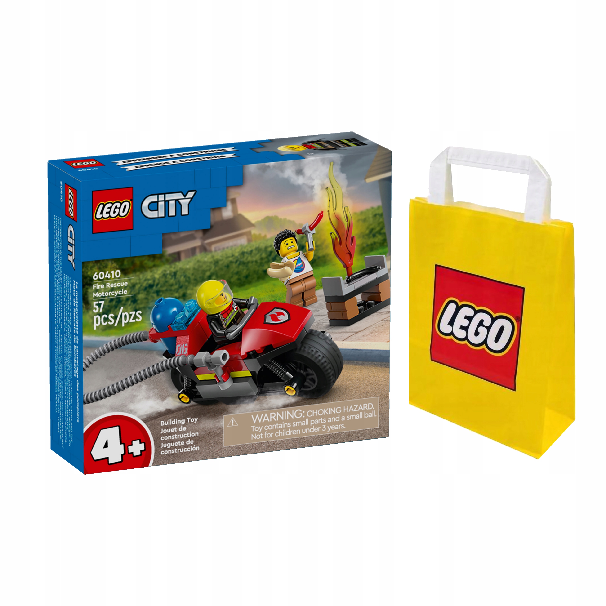 LEGO CITY č. 60410 - Hasičská záchranná motorka + Darčeková taška LEGO