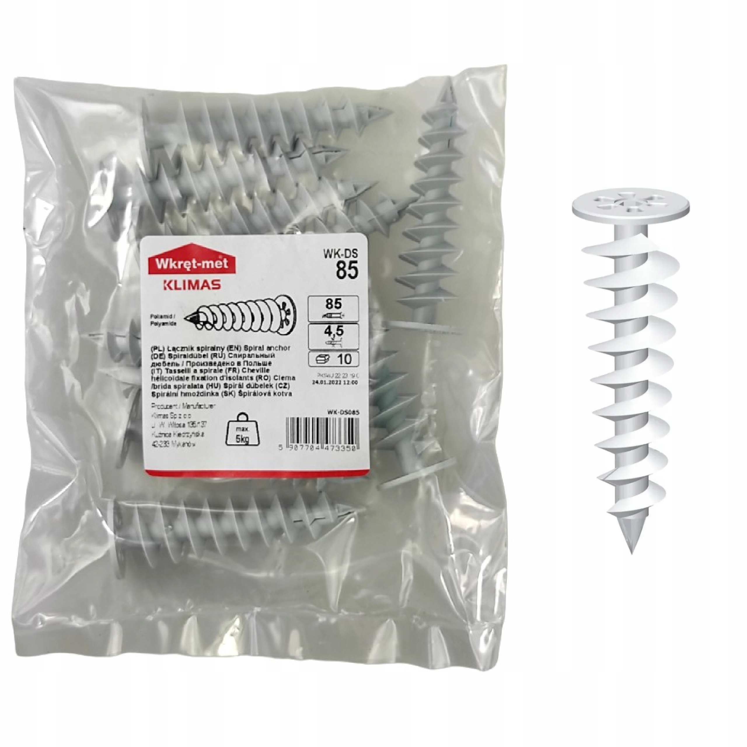 

Kołki Łączniki Spiralne Do Styropianu Wk-ds 85x28