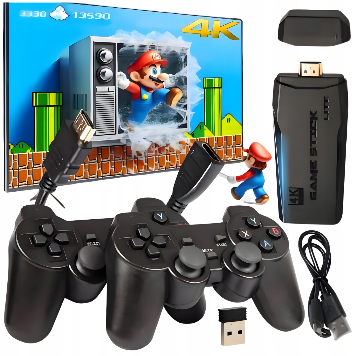 Konzola Televizní Hra Mini Tv Retro Hdmi Bezdrátová 2xPAD 22073 Her