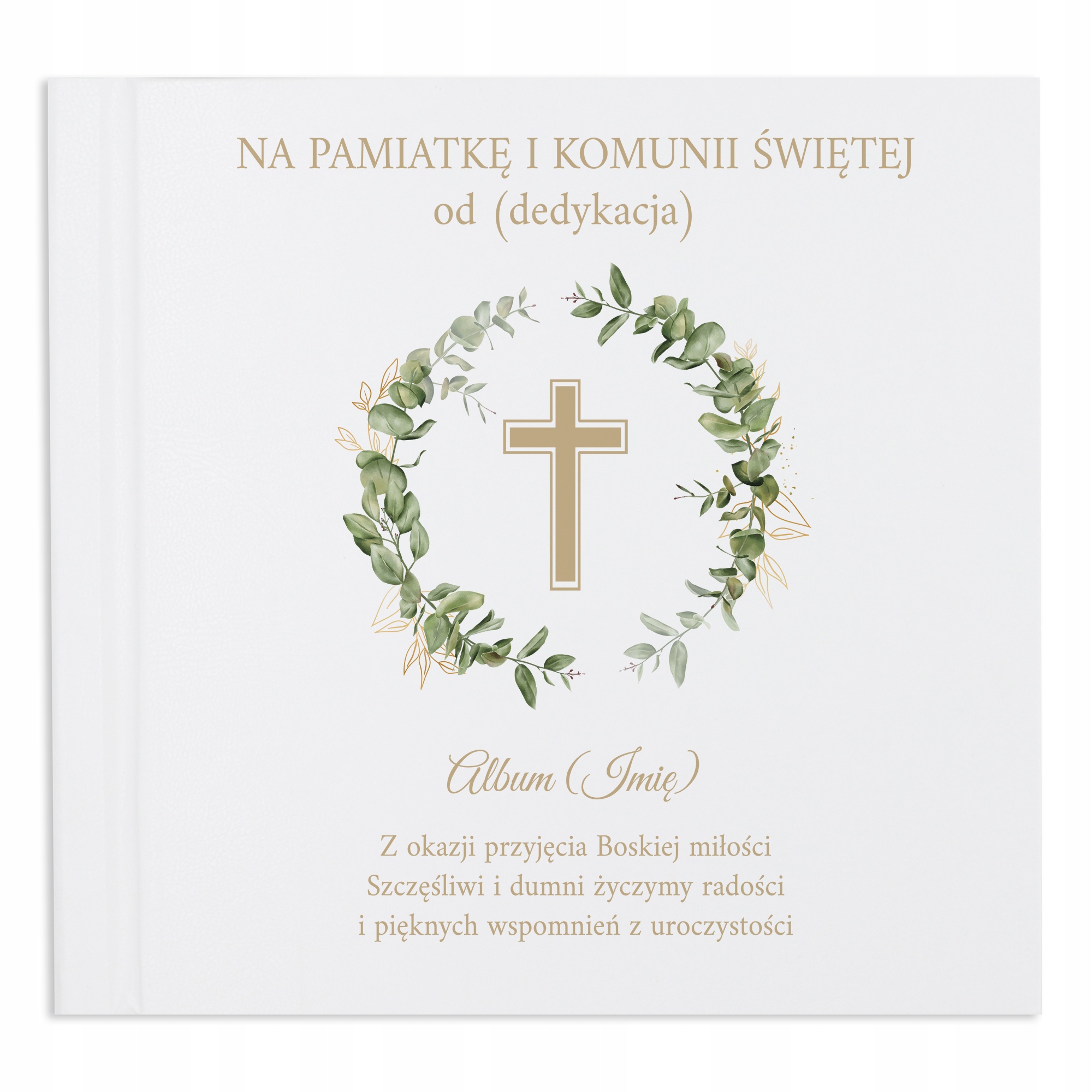 Album na vlepované fotografie Černé na památku prvního přijímání Text Jméno