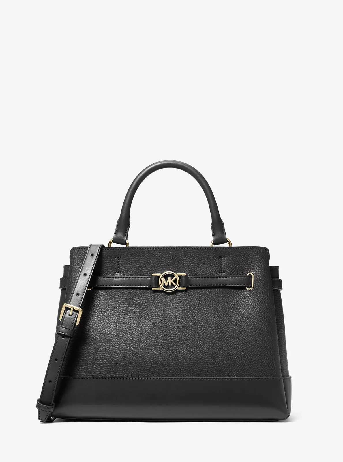 Michael Kors dámská velká, kožená kabelka Reed černá s popruhem