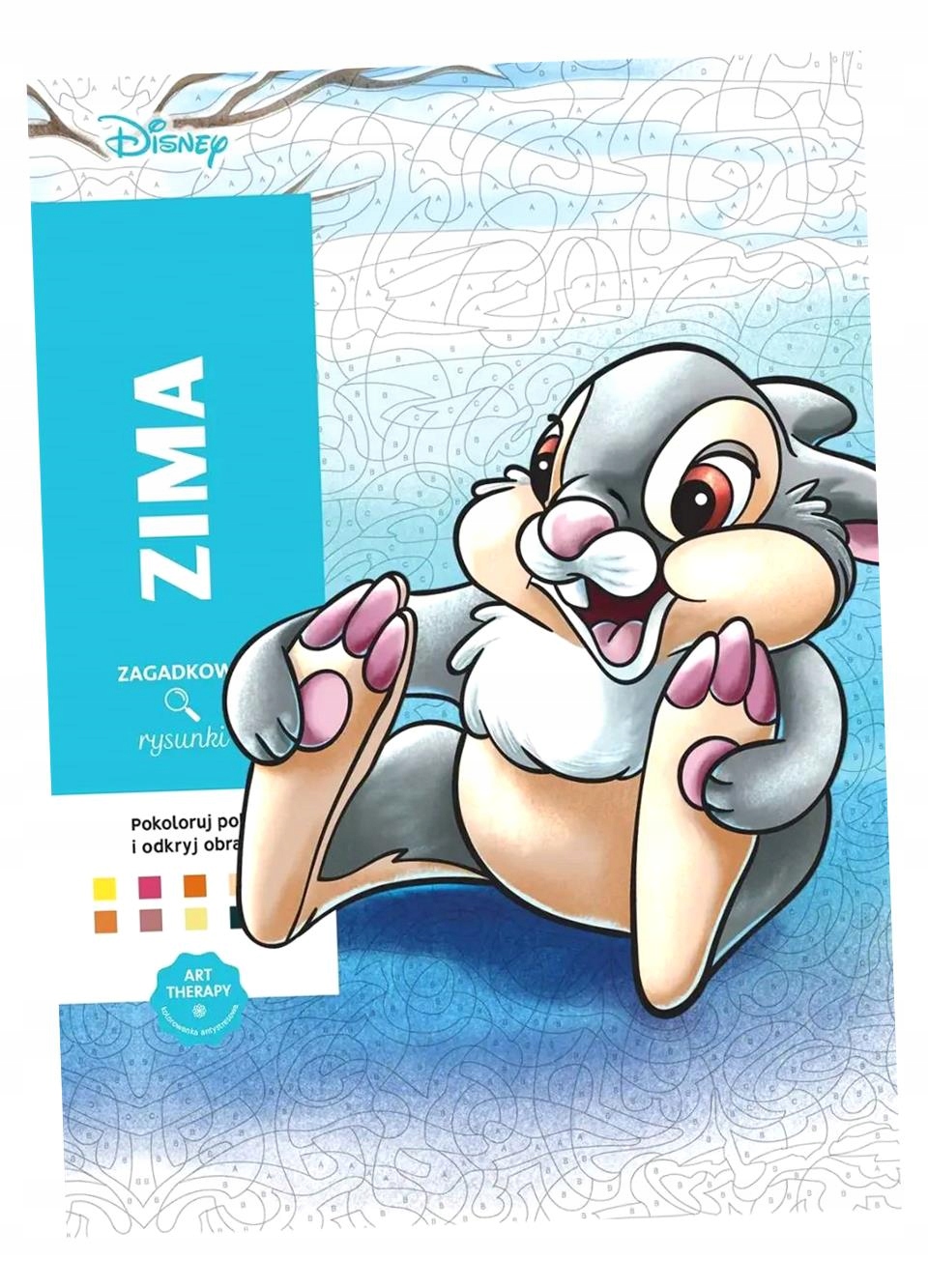 ART THERAPY. KOLOROWANKA ANTYSTRESOWA. DISNEY. ZIMA. ZAGADKOWE RYSUNKI